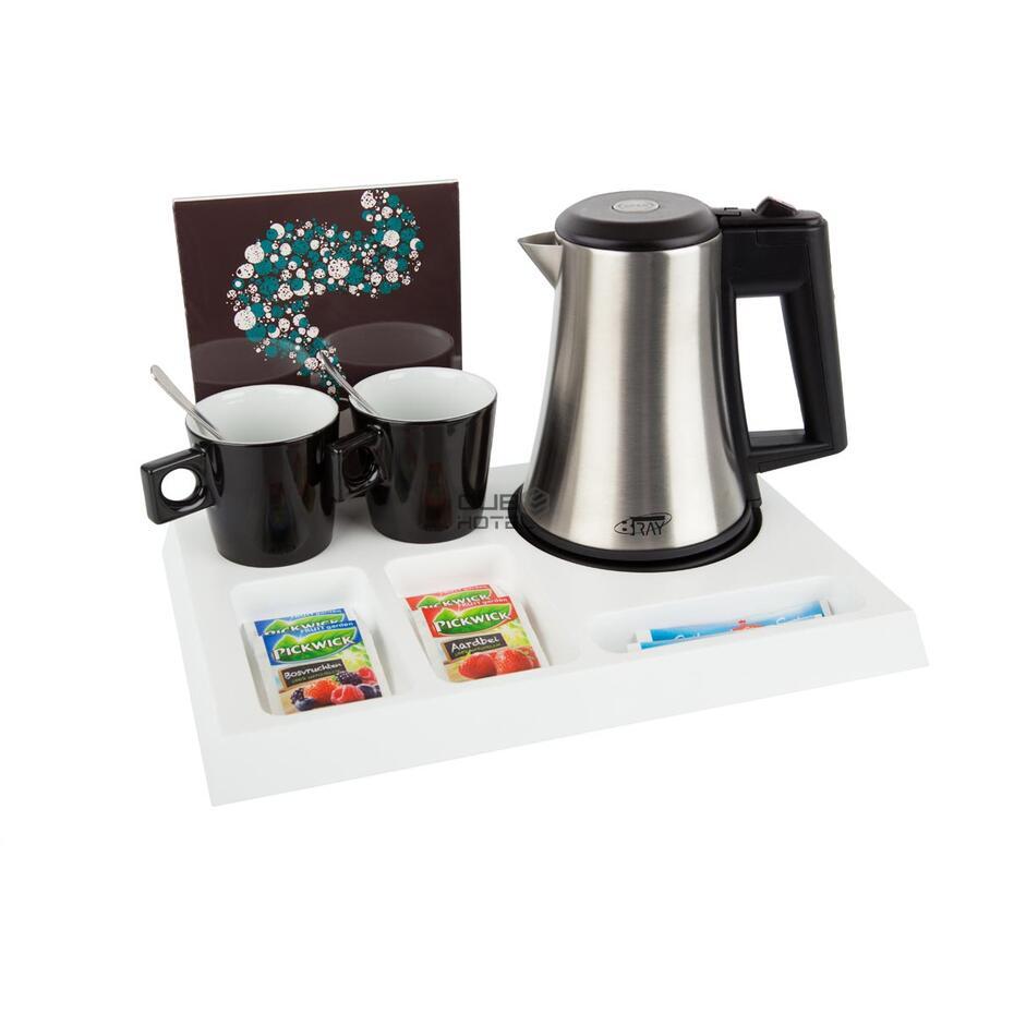 Wood White Signum Tray With Star Kettle